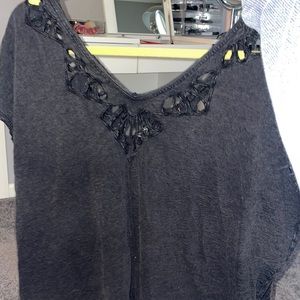 black cutout shirt